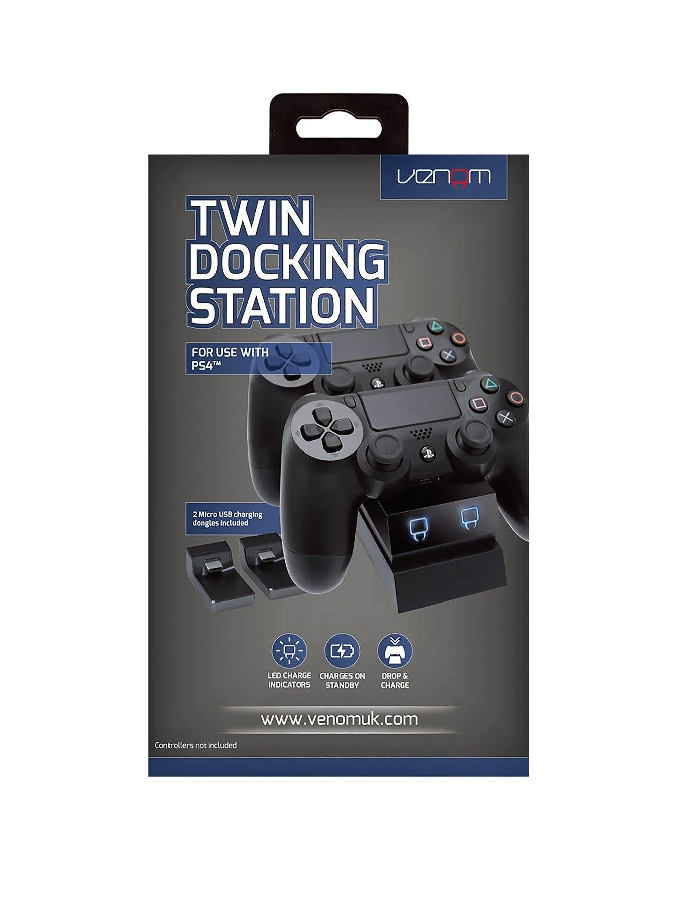 PS4 Venom Twin Docking Station for Dualshock Controllers - Black