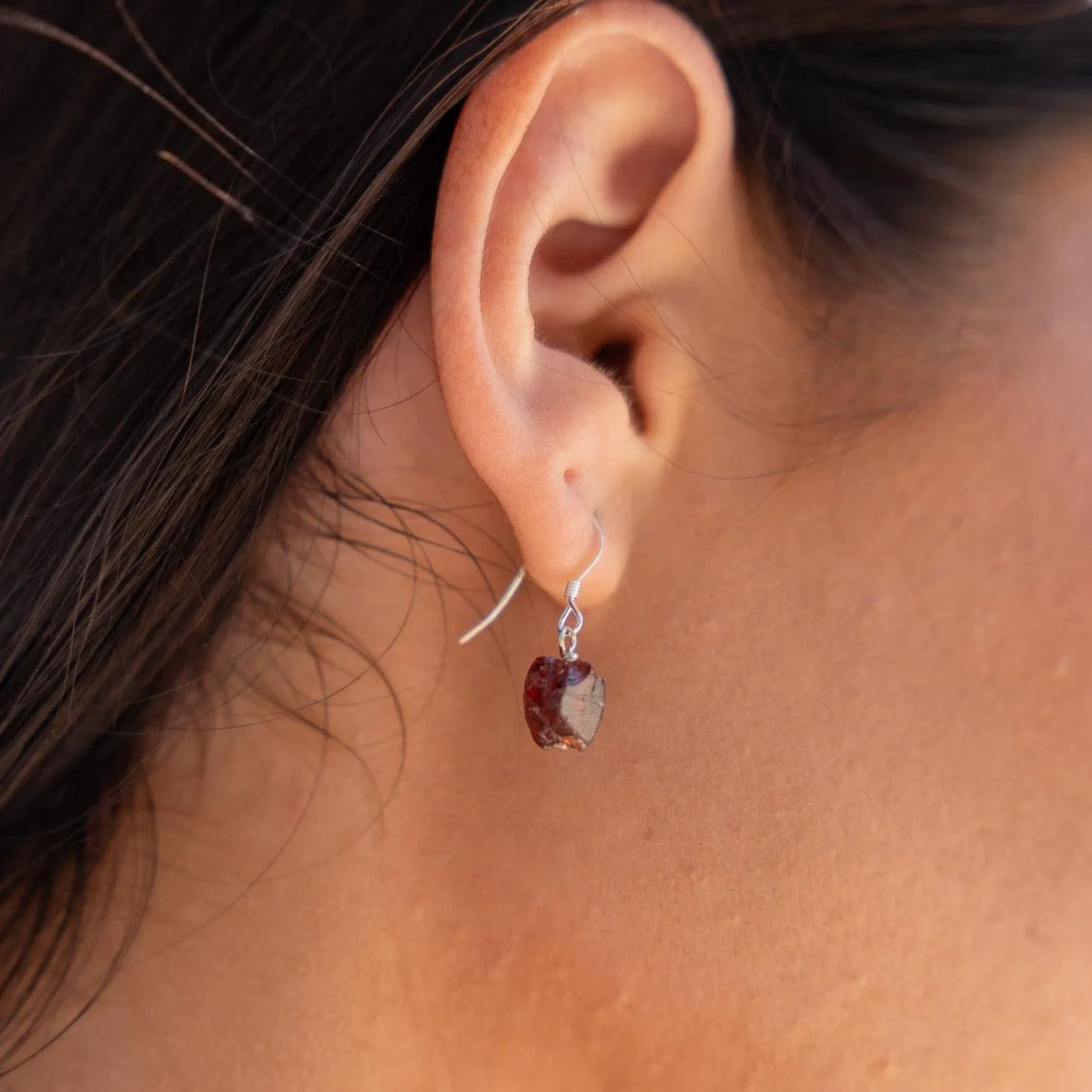 Raw Garnet Crystal Jewellery Set