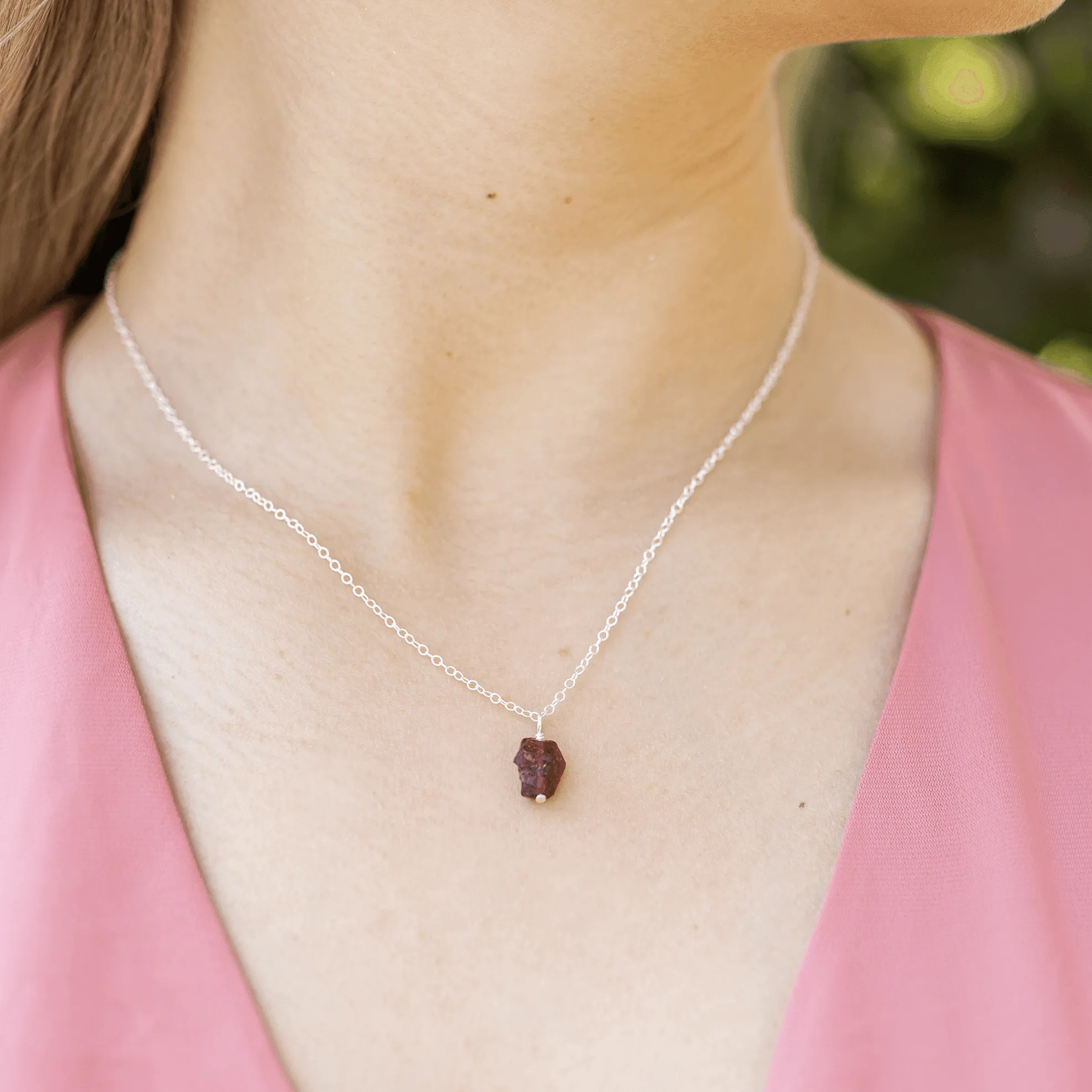 Raw Garnet Crystal Jewellery Set