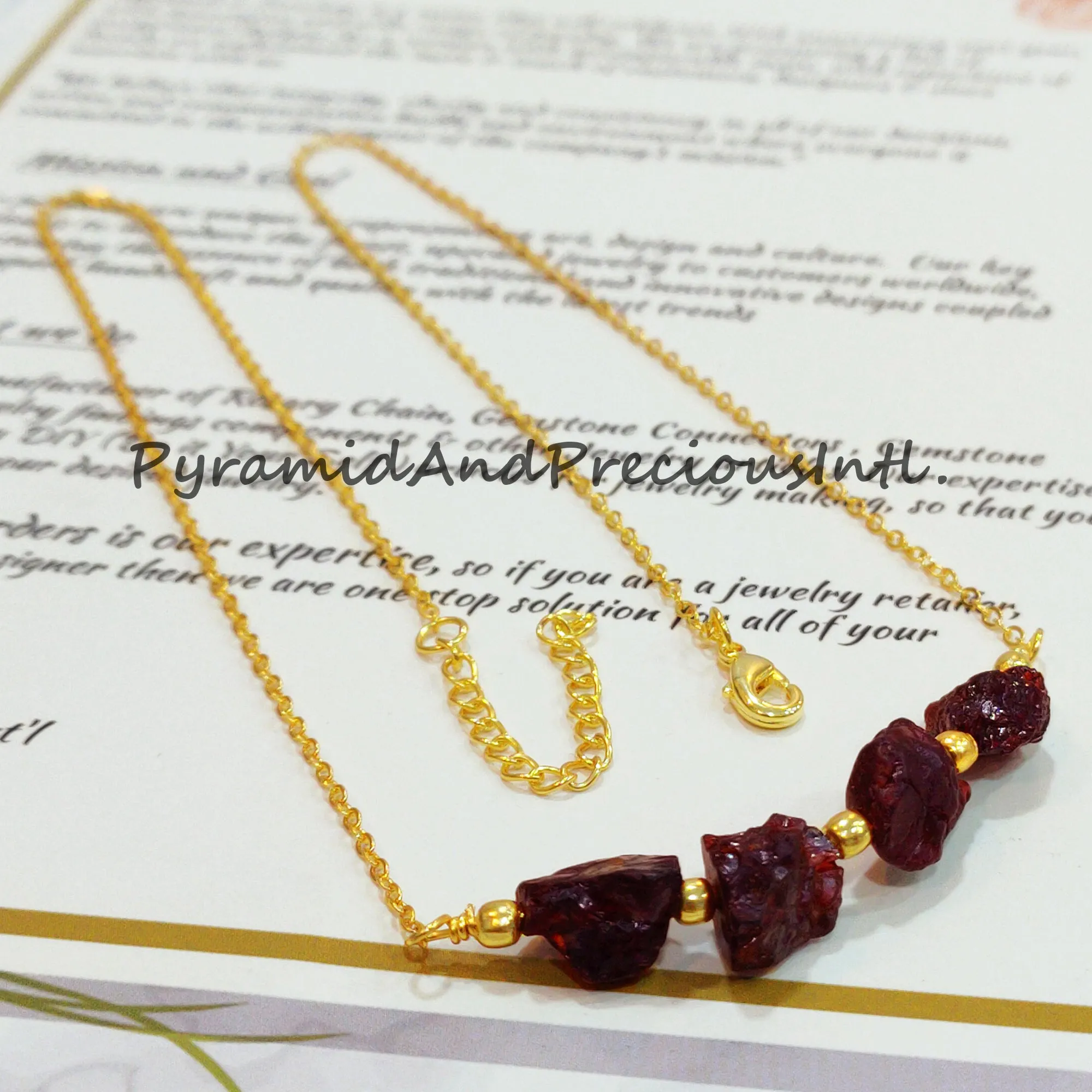 Red Garnet Necklace, Handmade Necklace, January Birthstone