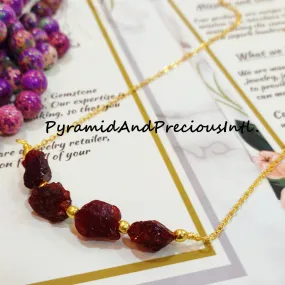 Red Garnet Necklace, Handmade Necklace, January Birthstone
