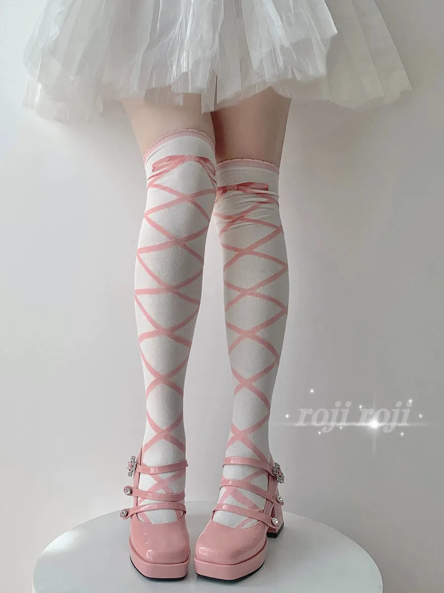 Roji Roji~Sweet Lolita Cotton Mid-Calf Socks