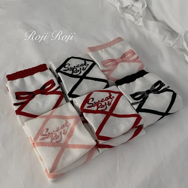 Roji Roji~Sweet Lolita Cotton Mid-Calf Socks