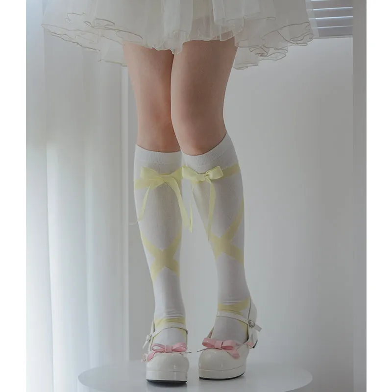 Roji roji~Uniform Cotton Lolita Autumn Calf Socks