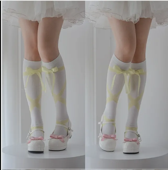 Roji roji~Uniform Cotton Lolita Autumn Calf Socks