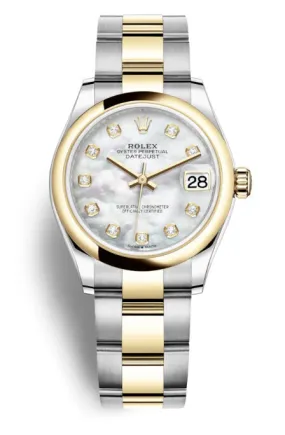 Rolex Datejust 31 Mother of Pearl Diamond Dial Ladies Steel and 18kt Yellow Gold Jubilee Watch 278243MDO
