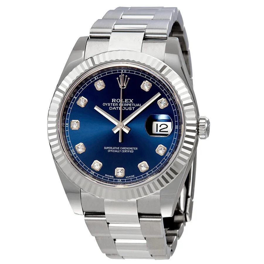 Rolex Datejust 41 Blue Diamond Dial Automatic Men's Watch 126334BLDO