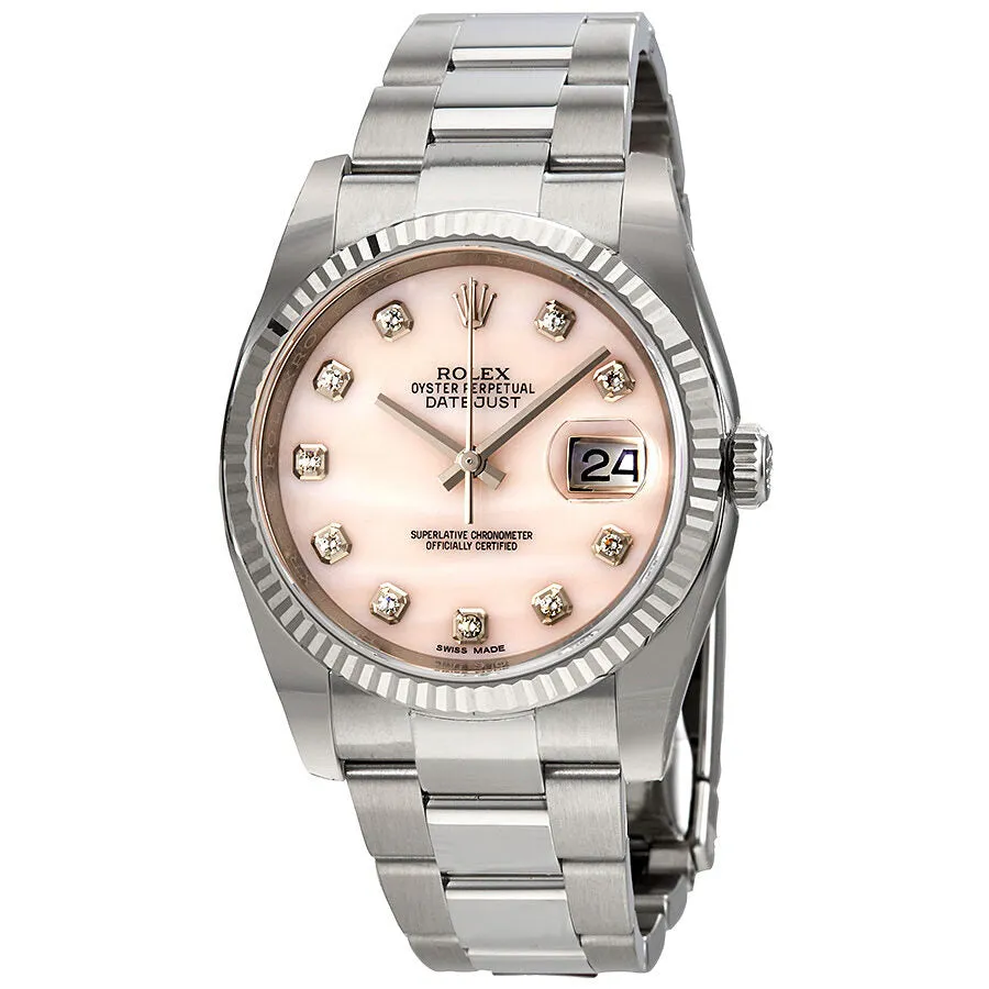 Rolex Datejust Pink Mother of Pearl Diamond Ladies Watch 116234PMDO