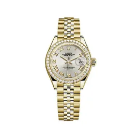 Rolex Lady-Datejust Silver Dial 18 Carat Yellow Gold Jubilee Watch 279138SRJ