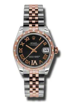Rolex Oyster Perpetual Datejust 31 Black Dial Stainless Steel and 18K Everose Gold Jubilee Bracelet Automatic Ladies Watch 178341BKRDJ
