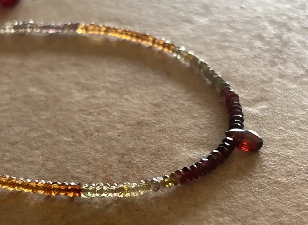 Seeds   Stones | Garnet Multi Colored Seed Bead Pendant