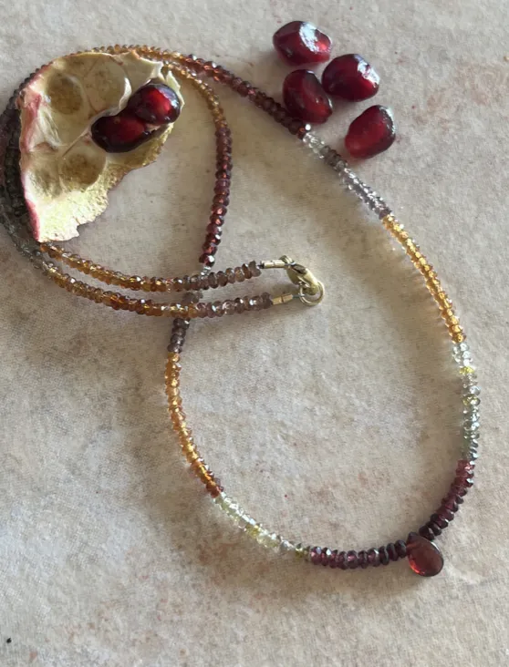 Seeds   Stones | Garnet Multi Colored Seed Bead Pendant