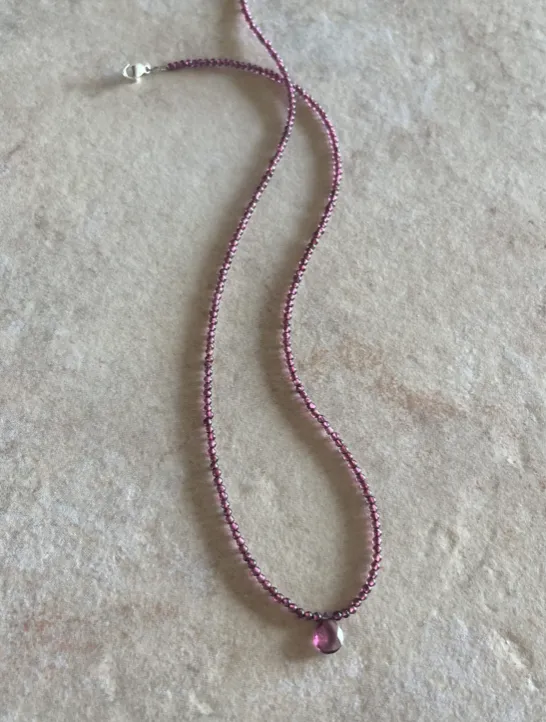 Seeds   Stones | Purple Garnet Seed Bead Necklace