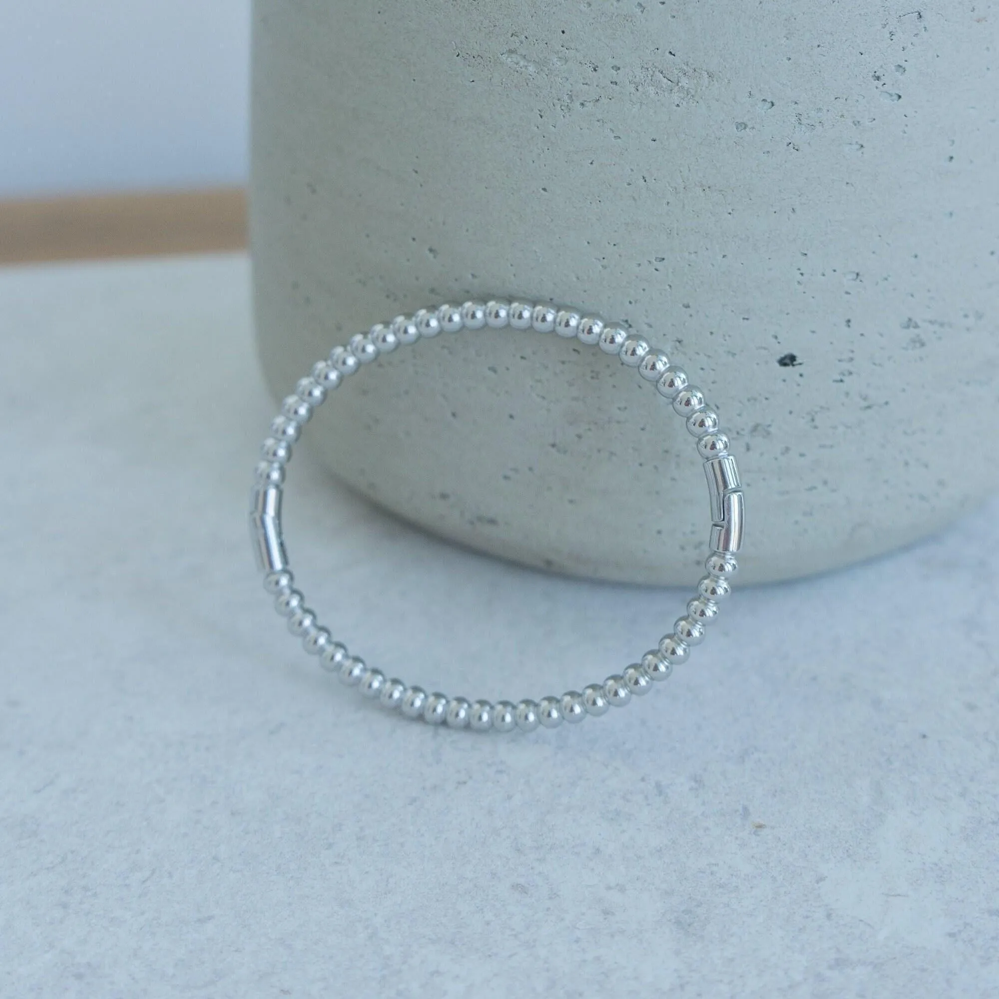 Silver Beaded Bangle