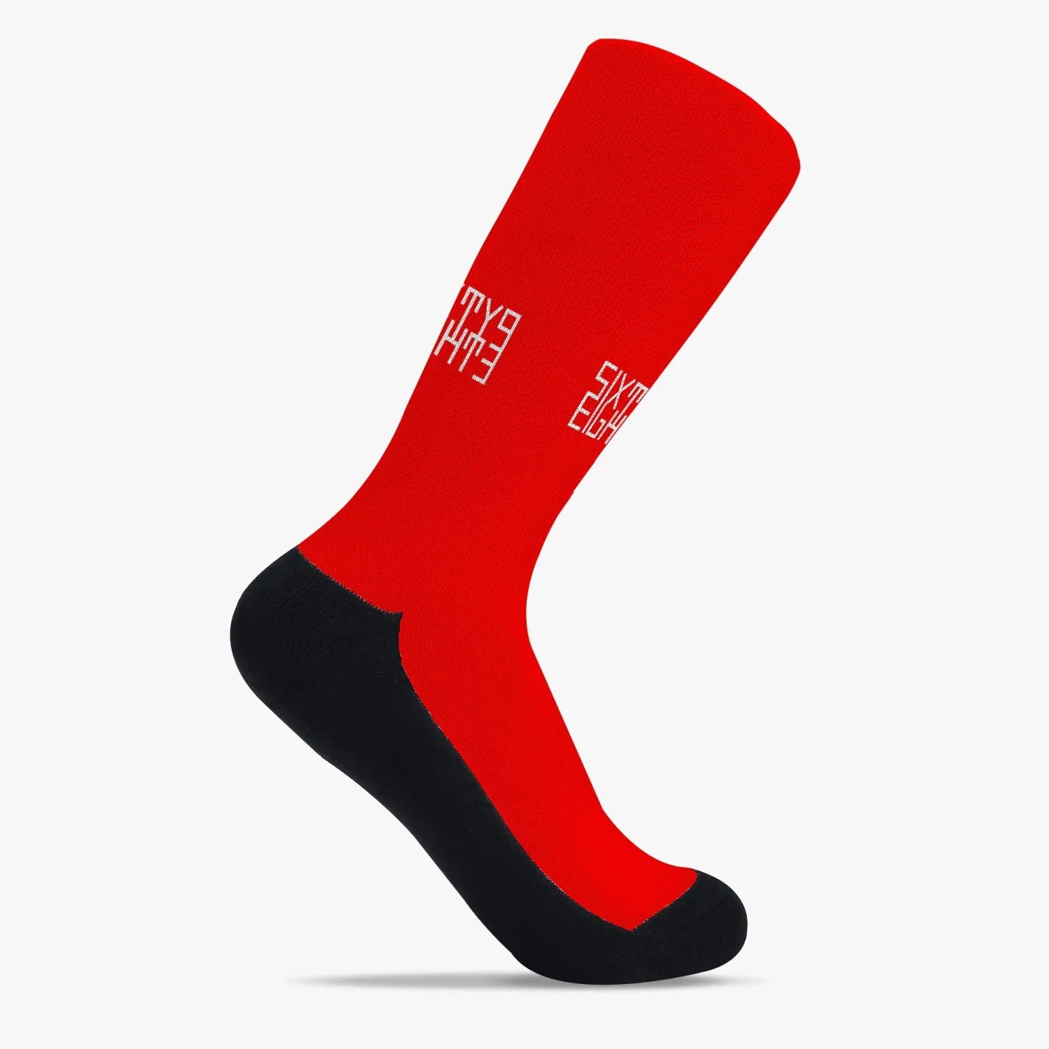 Sixty Eight 93 Logo White Red Reinforced Sports Socks