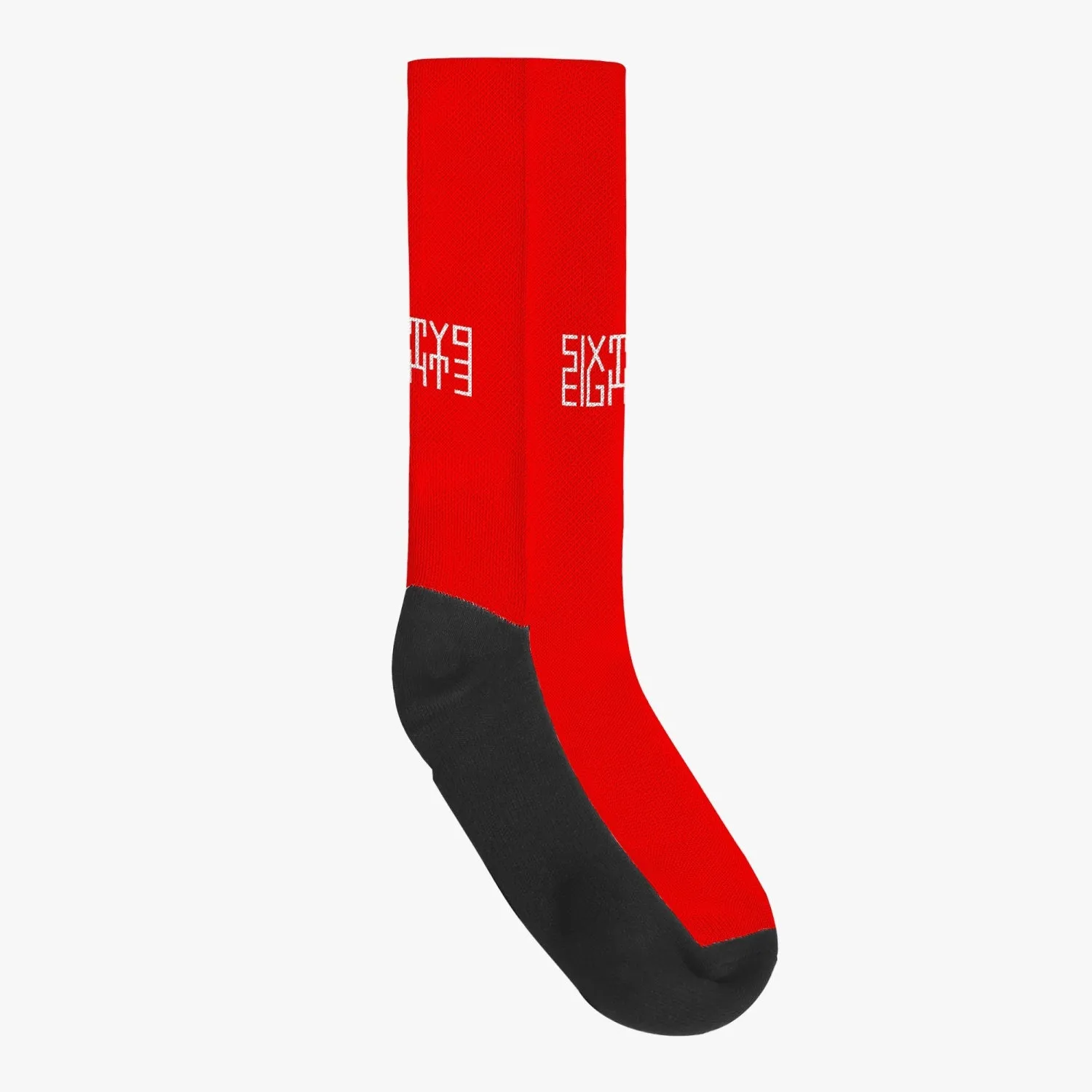 Sixty Eight 93 Logo White Red Reinforced Sports Socks