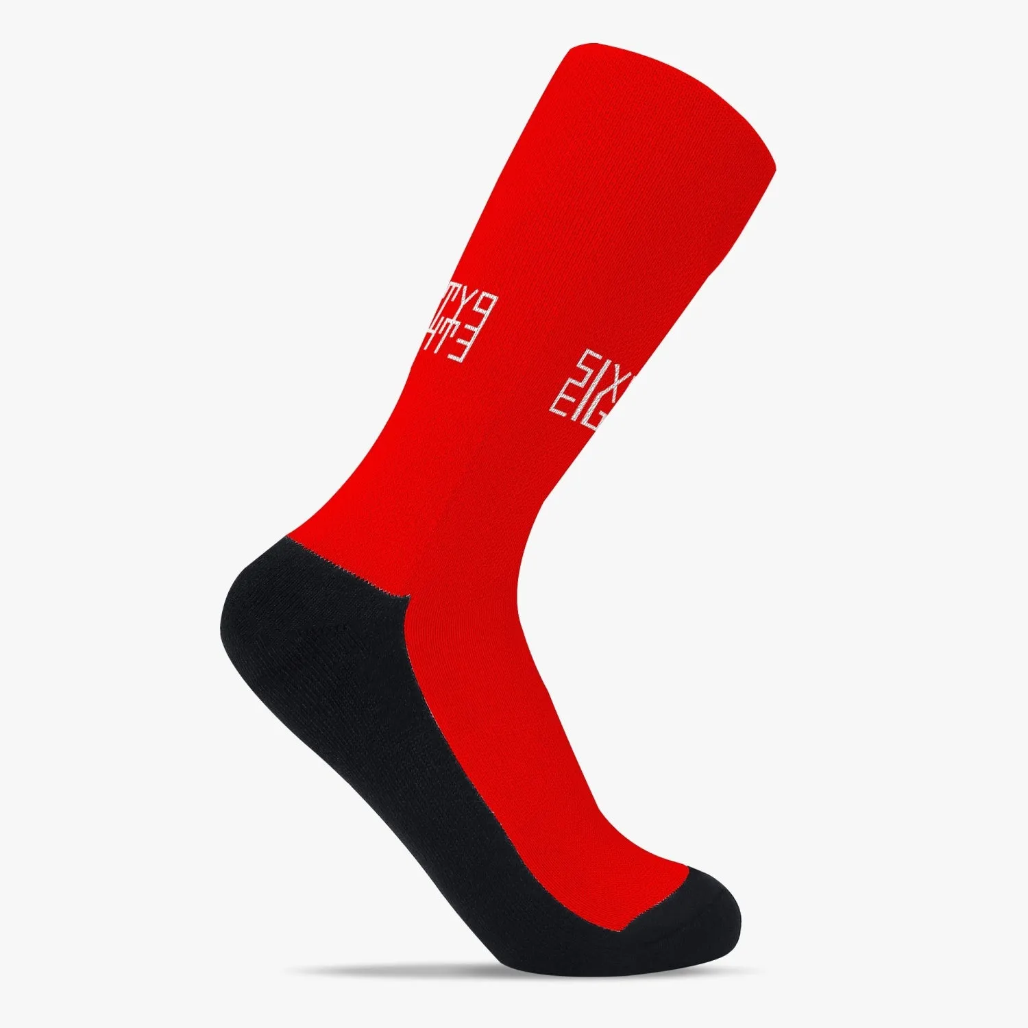 Sixty Eight 93 Logo White Red Reinforced Sports Socks