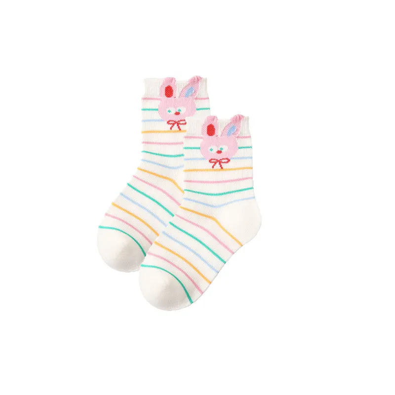 Sweetnana 5-Pack "Colorful Winter" Series Children's Cotton Socks: Warm Socks for Autumn/Winter, Kids Cozy Ankle Socks Colorful and Cute.