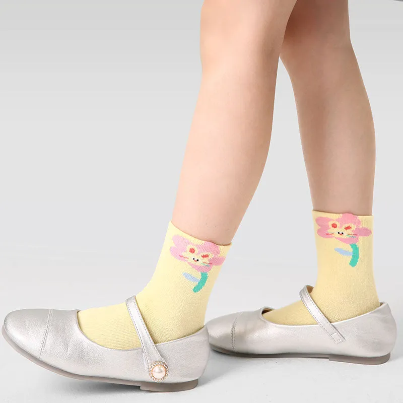 Sweetnana 5-Pack "Colorful Winter" Series Children's Cotton Socks: Warm Socks for Autumn/Winter, Kids Cozy Ankle Socks Colorful and Cute.