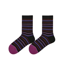Sweetnana F/W Trendy Socks for Women, Horizontal Stripe Socks Crew Socks, Cozy Cotton Socks