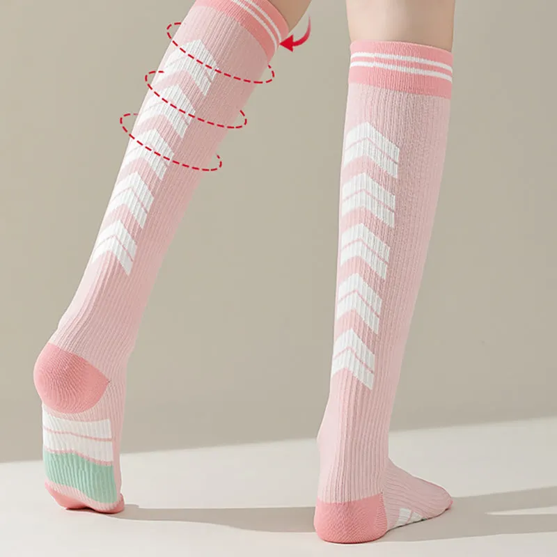Sweetnana Women's Knee High Compression Socks for Sports and Daily Dress, Fitness Jump Rope Marathon Running, Pressure Socks Slim Legs Seamless Socks.