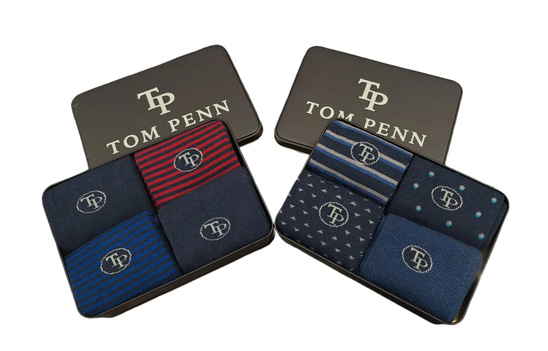 Tom Penn Men's 4-Pack Socks In Tin Gift Set