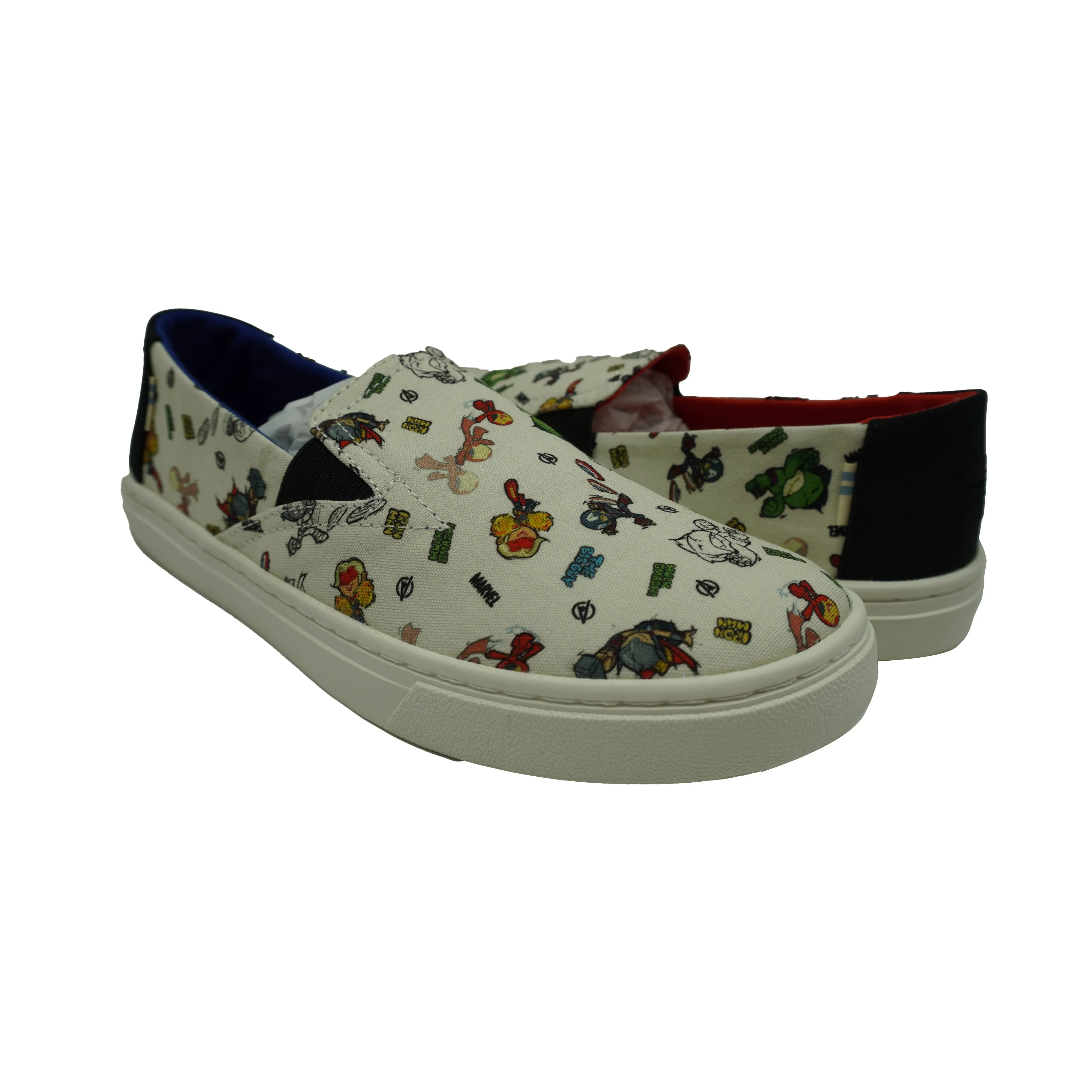 Toms Unisex Youth Luca Slip On Marvel Sneakers White Multi Size 3