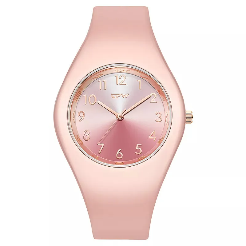 Trendy Full Size Waterproof 40mm Rubber Strap Skin Friendly Watch