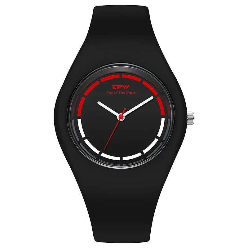 Trendy Full Size Waterproof 40mm Rubber Strap Skin Friendly Watch