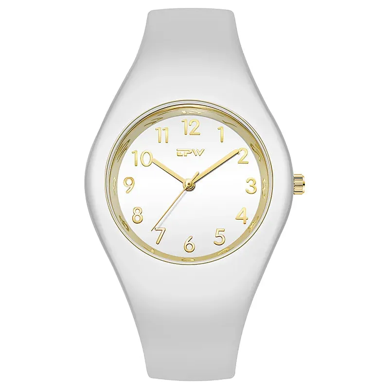 Trendy Full Size Waterproof 40mm Rubber Strap Skin Friendly Watch