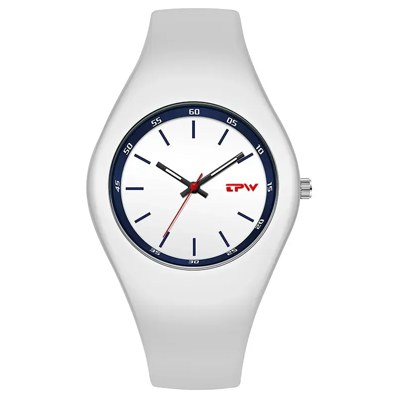 Trendy Full Size Waterproof 40mm Rubber Strap Skin Friendly Watch