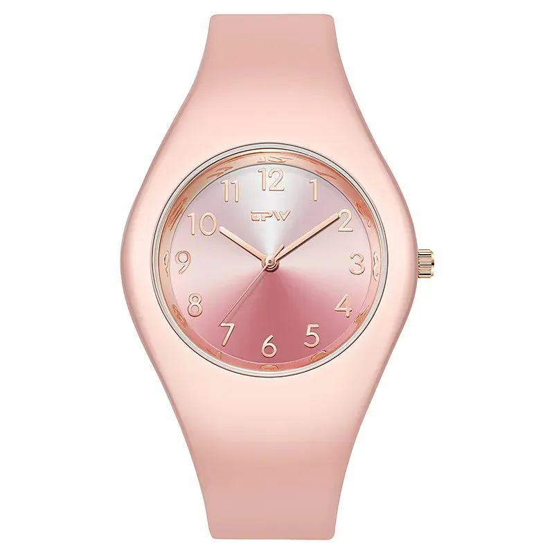 Trendy Full Size Waterproof 40mm Rubber Strap Skin Friendly Watch