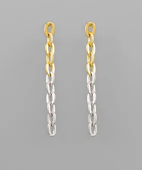Two Tone Chain Earrings