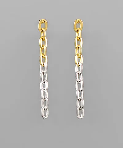 Two Tone Chain Earrings
