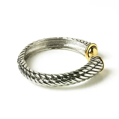 Two-tone Rope Bangle Bracelet