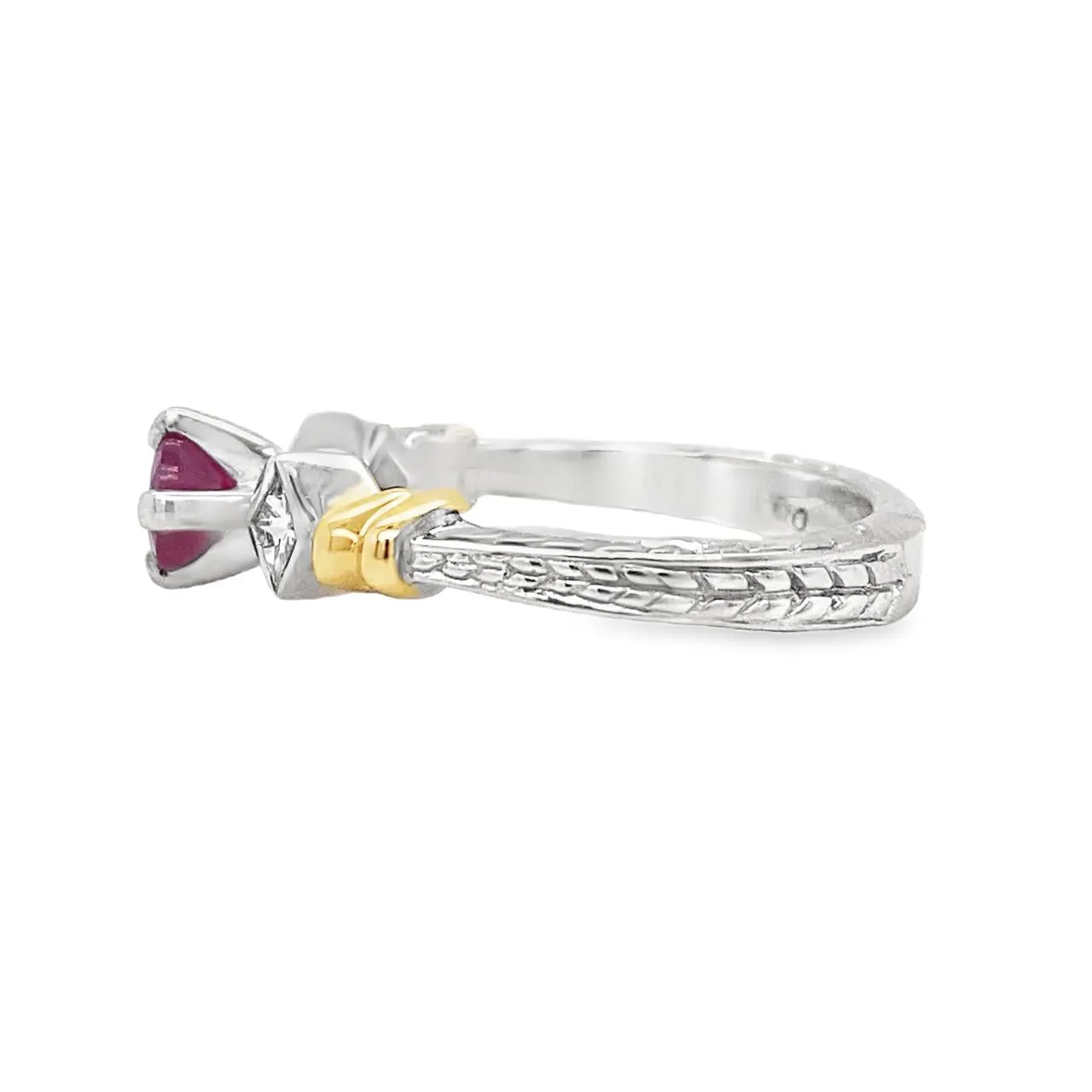 Two-Tone Ruby Ring