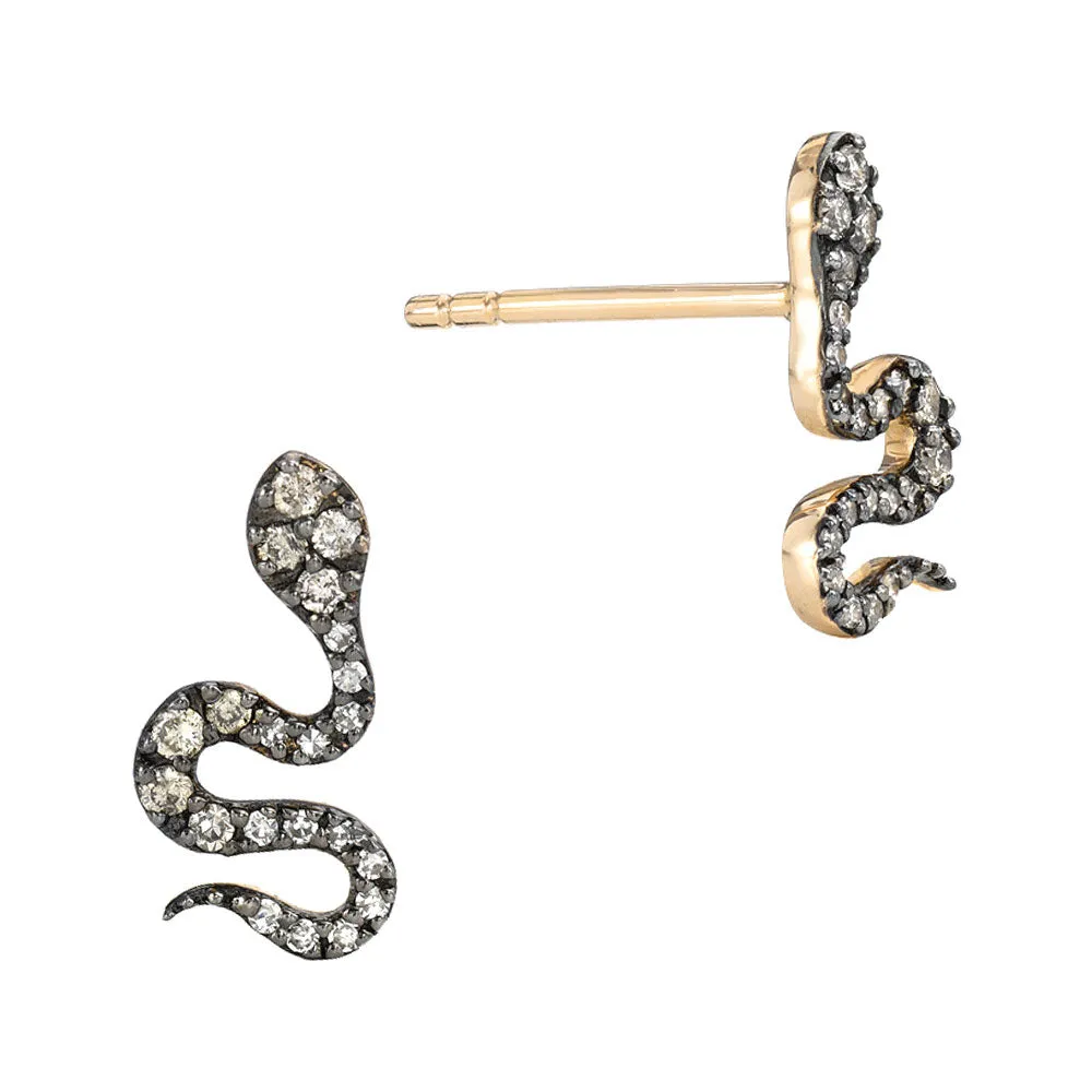 Two-Tone Snake Post Earrings