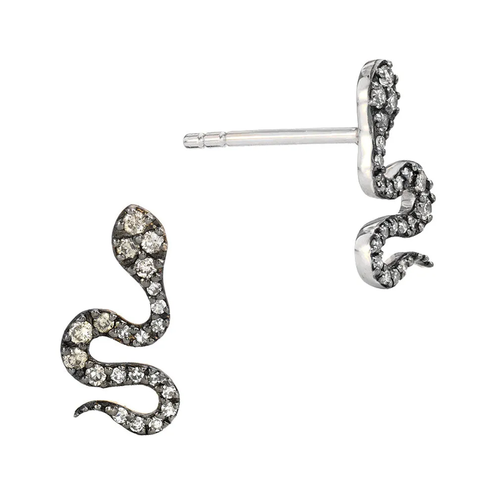 Two-Tone Snake Post Earrings