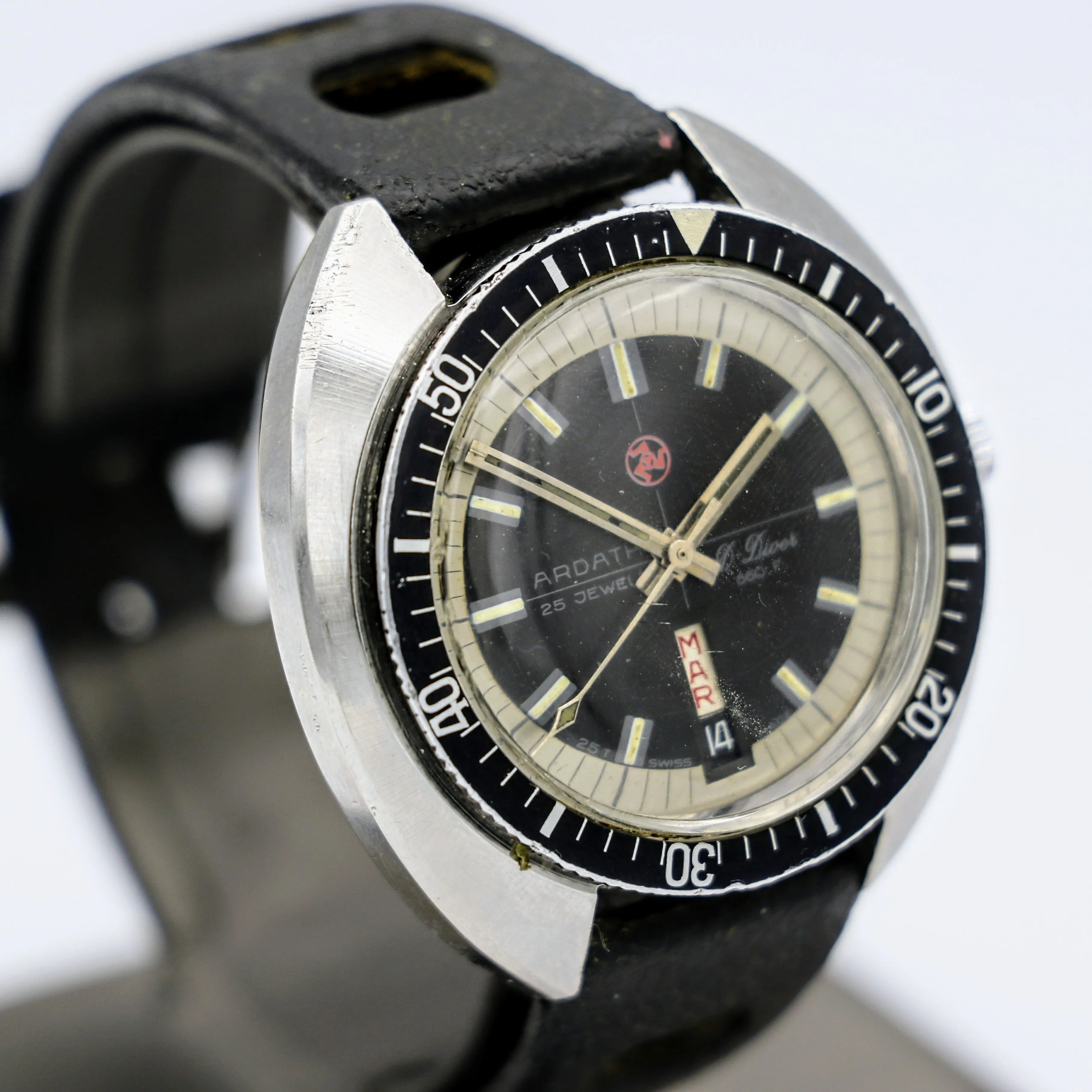 Vintage ARDATH “D Diver” Automatic Watch 25 Jewels Swiss Wristwatch