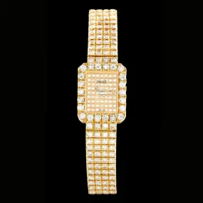 Vintage Piaget Ladies Pavé Diamond Gold Watch