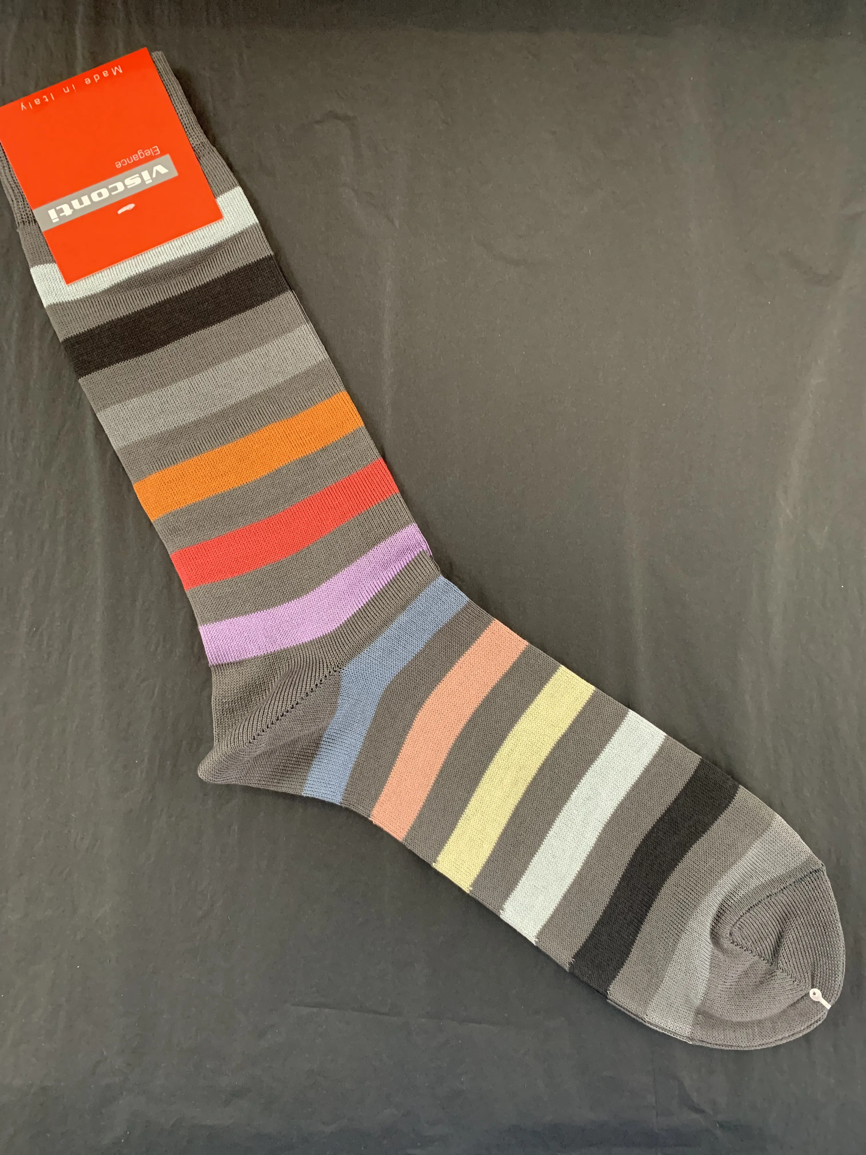 Visconti Block Stripe Cotton Blend Socks