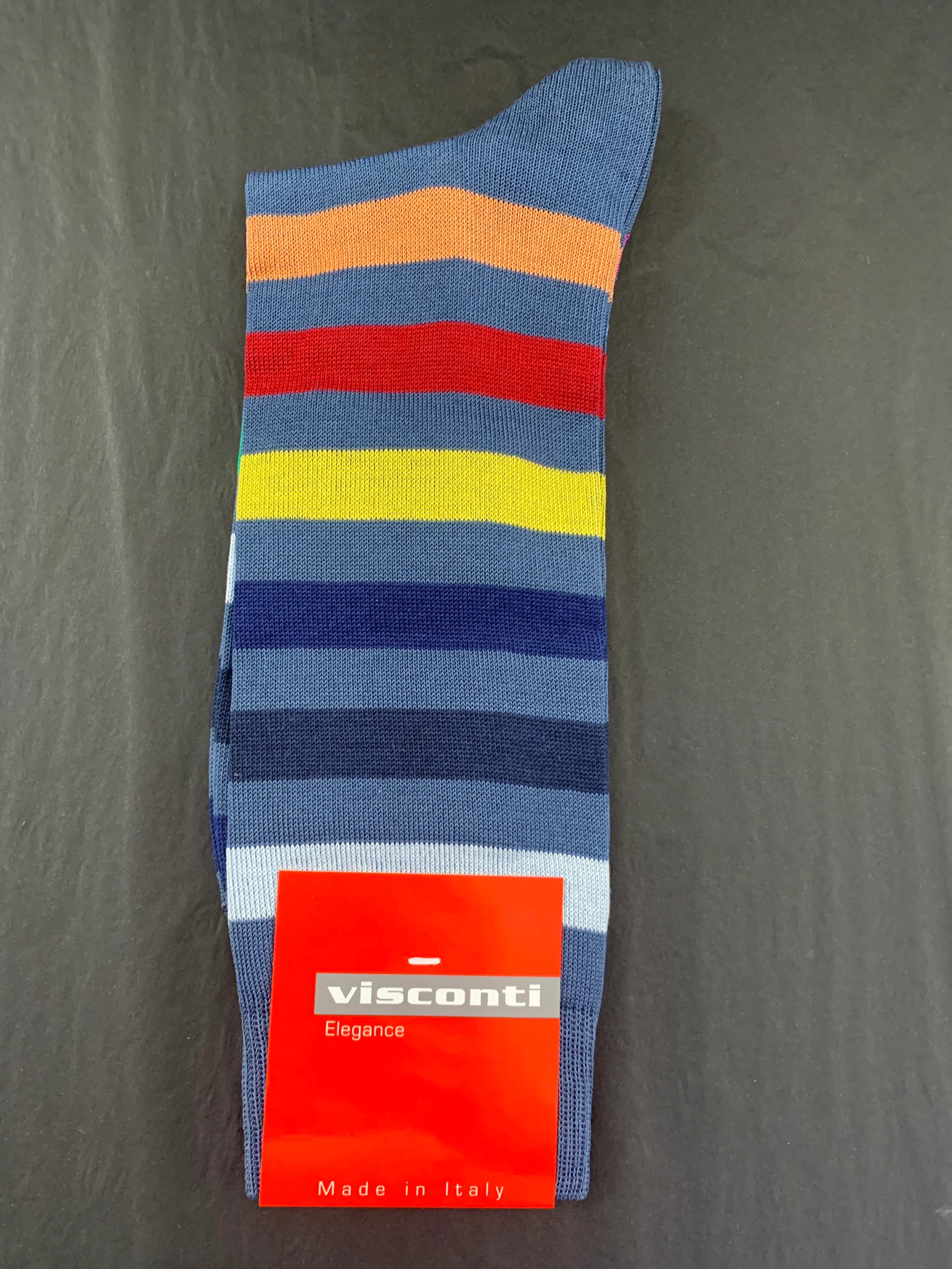 Visconti Block Stripe Cotton Blend Socks