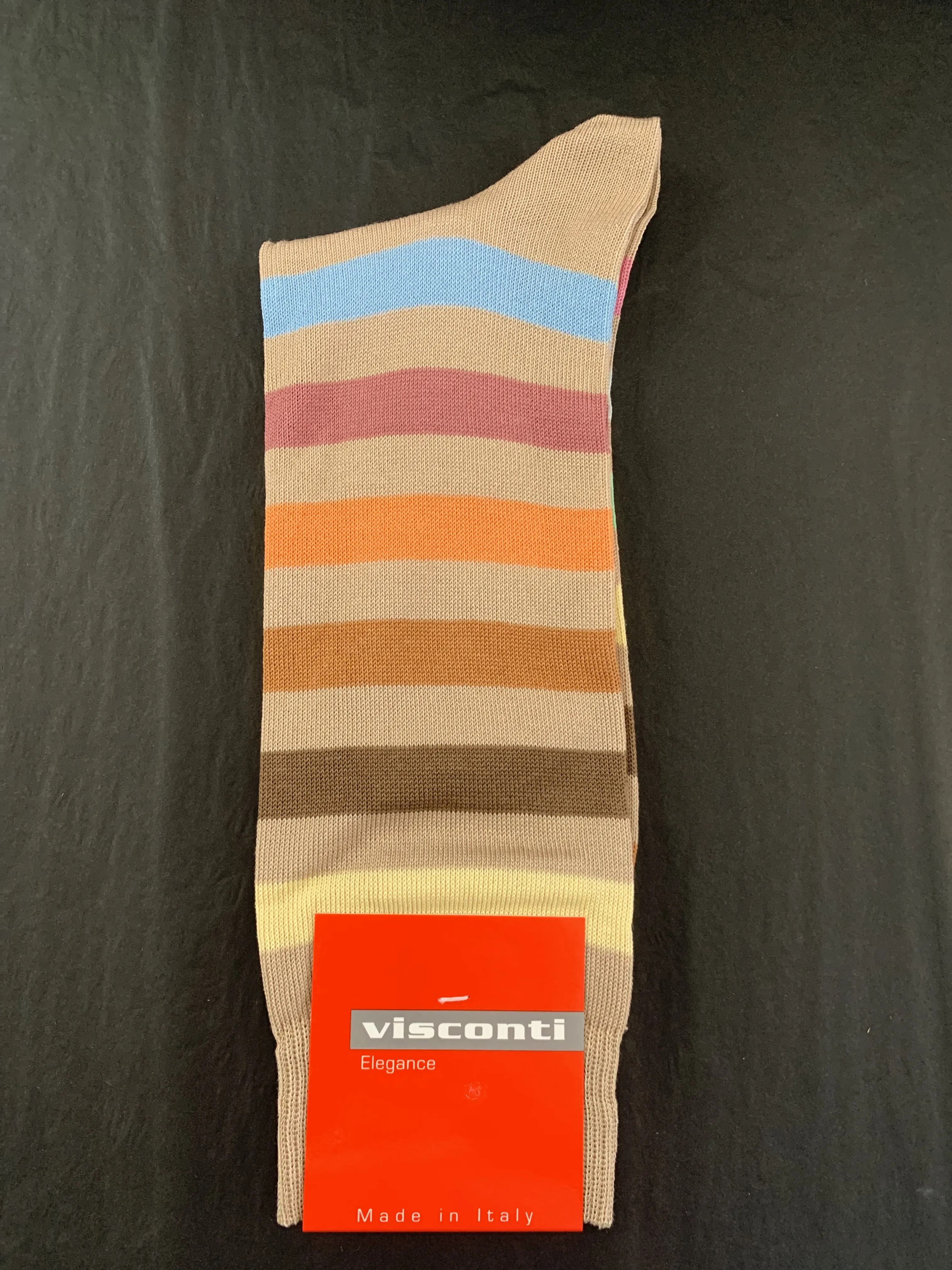 Visconti Block Stripe Cotton Blend Socks