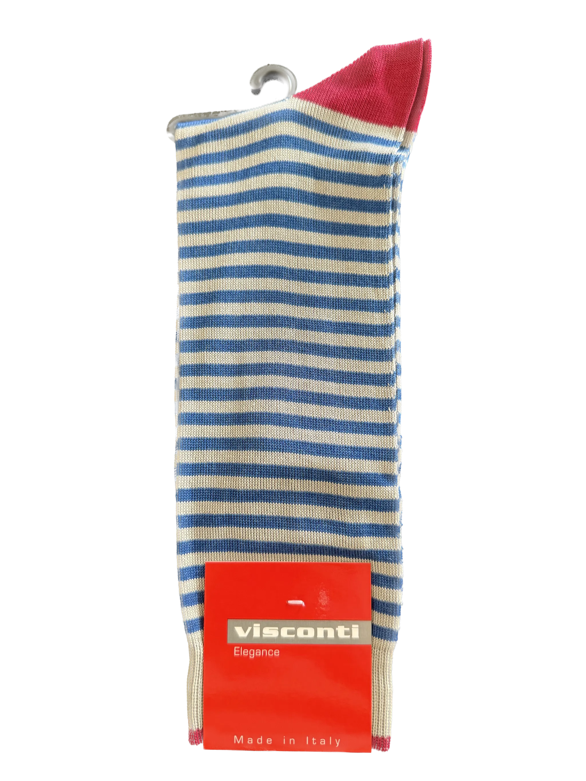 Visconti Mini Stripe Cotton Blend Socks in Granato