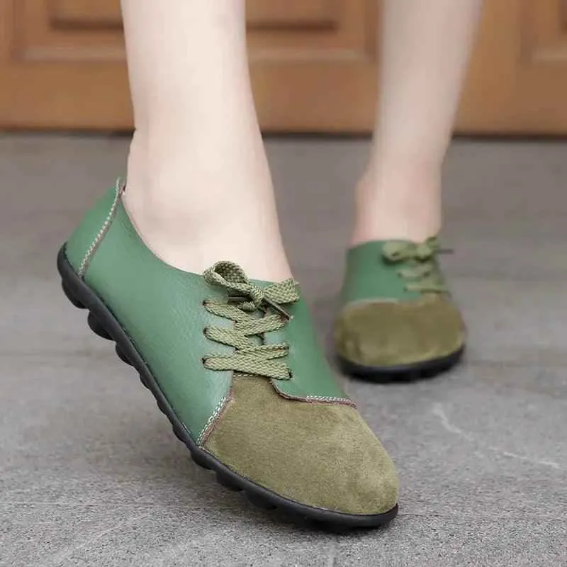 Women's Casual Shoes Handmade Leather Flats Loafers S118-2