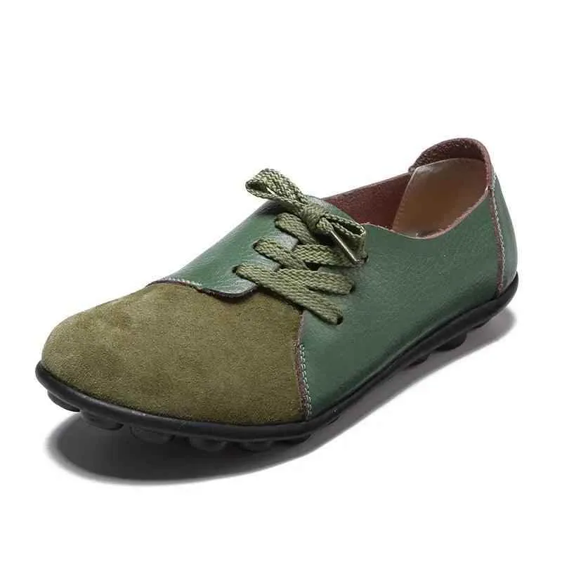 Women's Casual Shoes Handmade Leather Flats Loafers S118-2