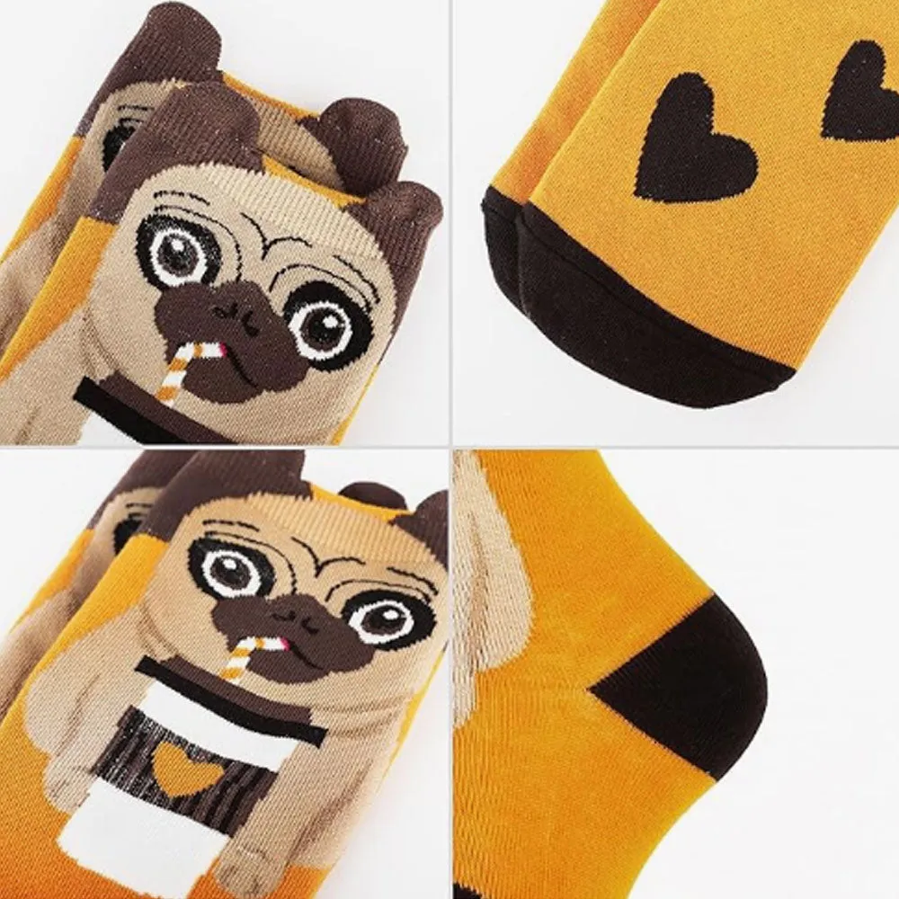 Women's Dog Socks Gifts Cute Animal Socks Gifts for Women 5pairs Pug