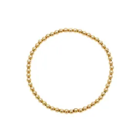 Yellow Gold 3mm Beaded Bracelet