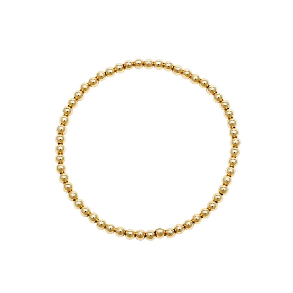 Yellow Gold 3mm Beaded Bracelet